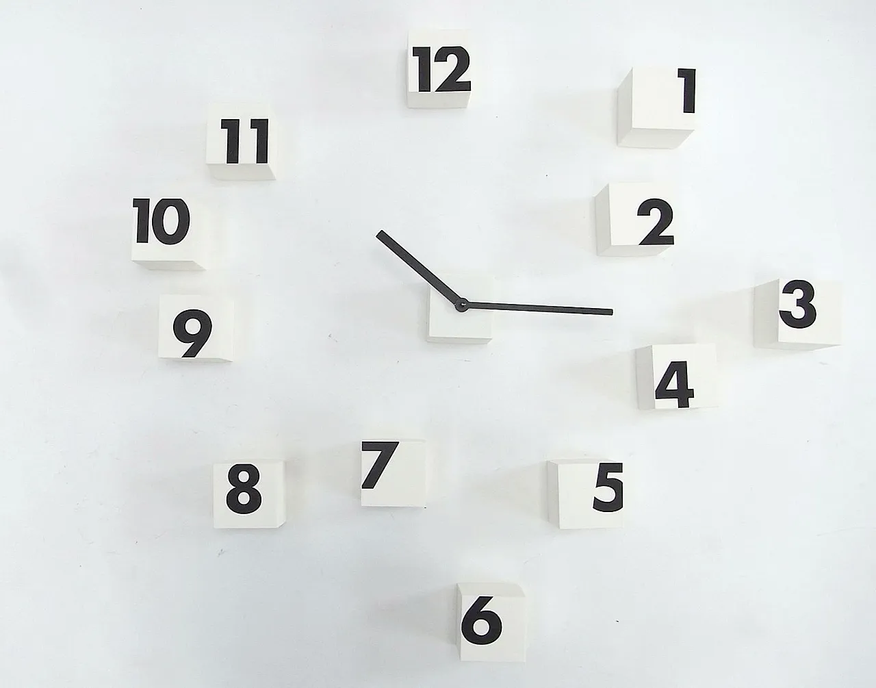 Fragmented wall clock with plastic cubes, 2000s 2