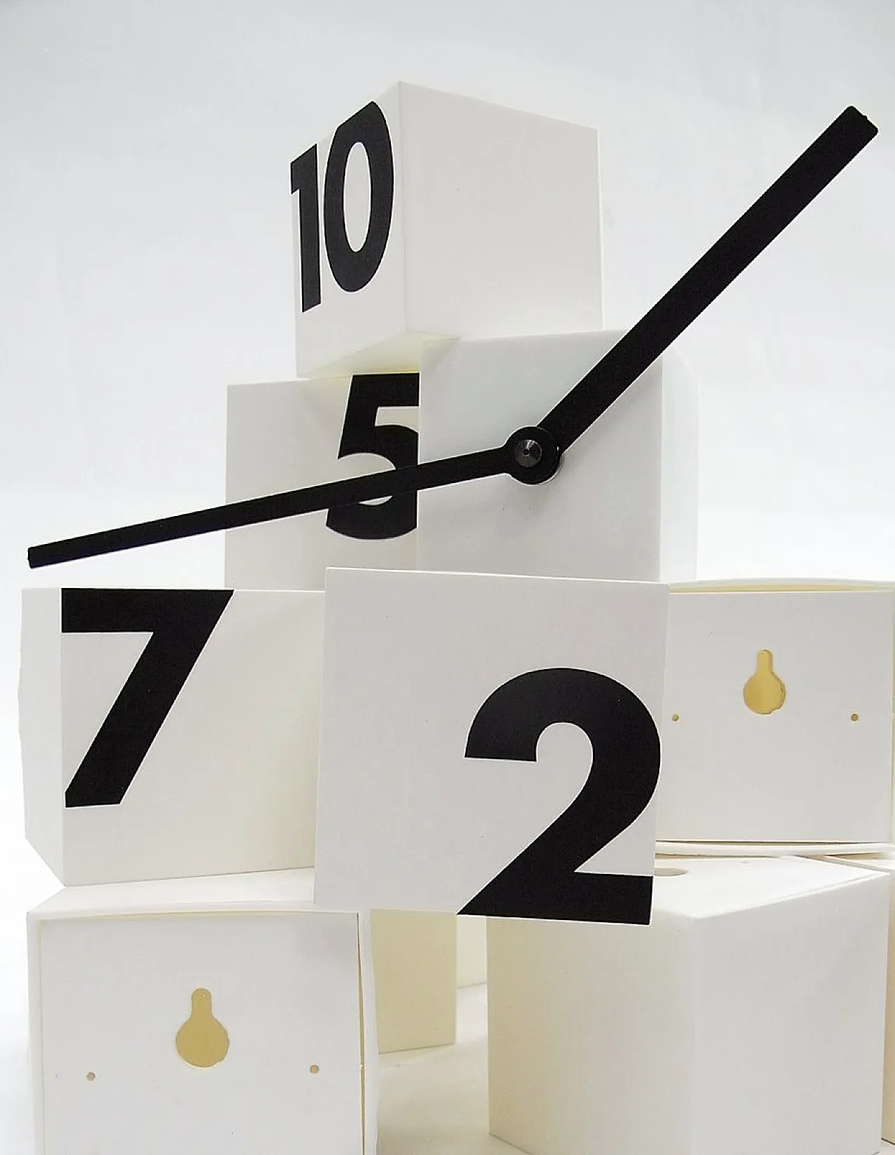 Fragmented wall clock with plastic cubes, 2000s 6