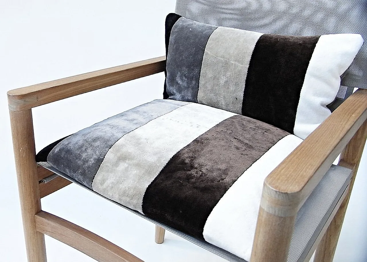 Sedia Road in teak e velluto di Rodolfo Dordoni per Roda, anni 2000 18