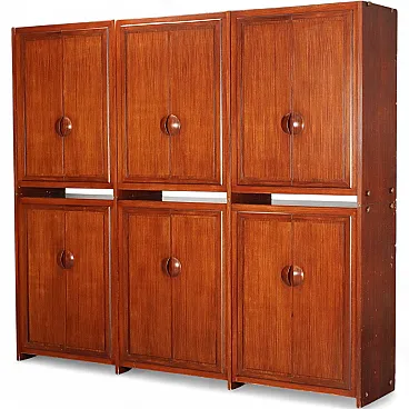 6-door wardrobe plus 6 wooden doors, 20th century