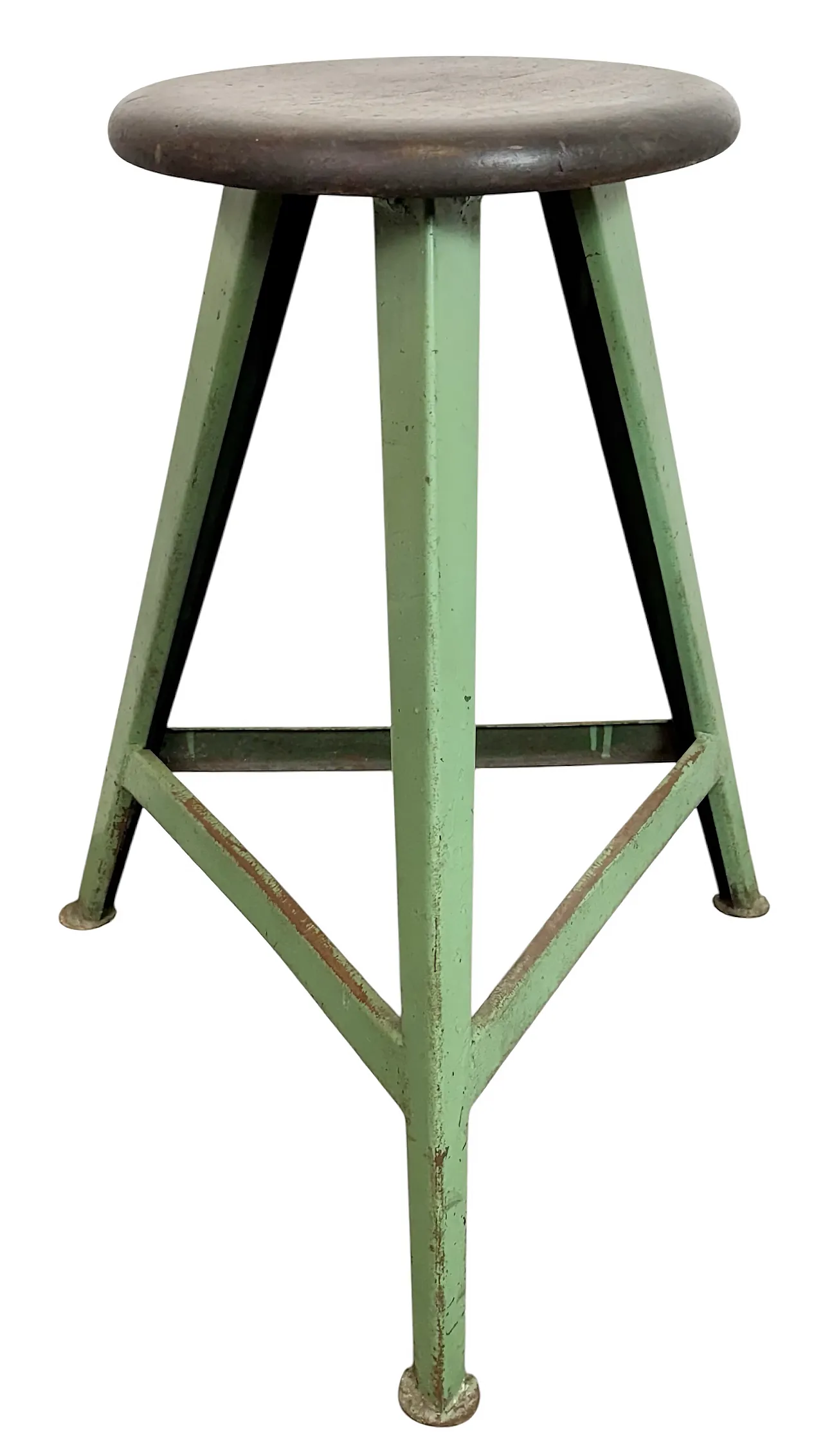 Sgabello da laboratorio industriale verde, anni '60 1
