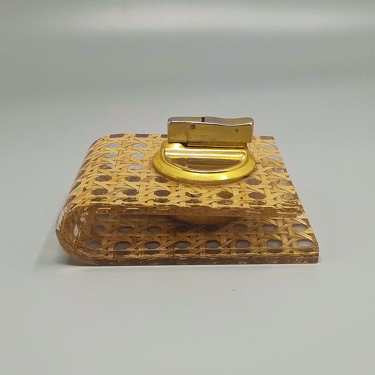 Table lighter in Vienna straw by geolel, 1970s 2