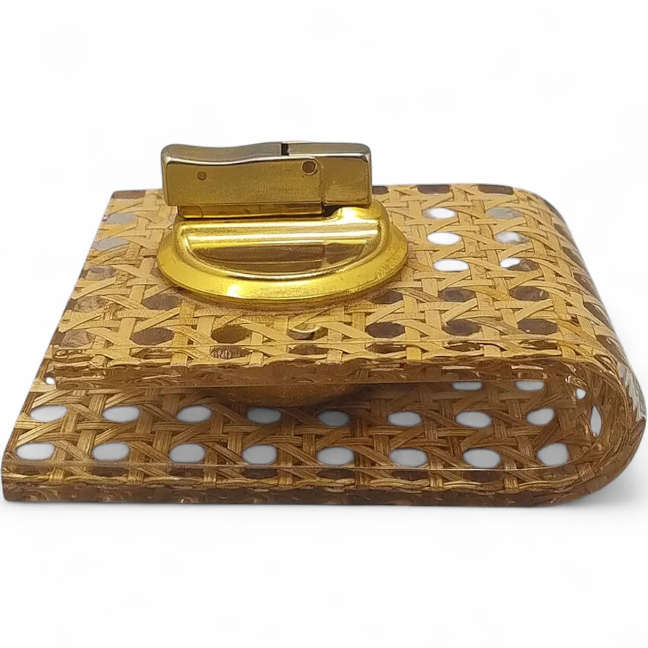 Table lighter in Vienna straw by geolel, 1970s 5