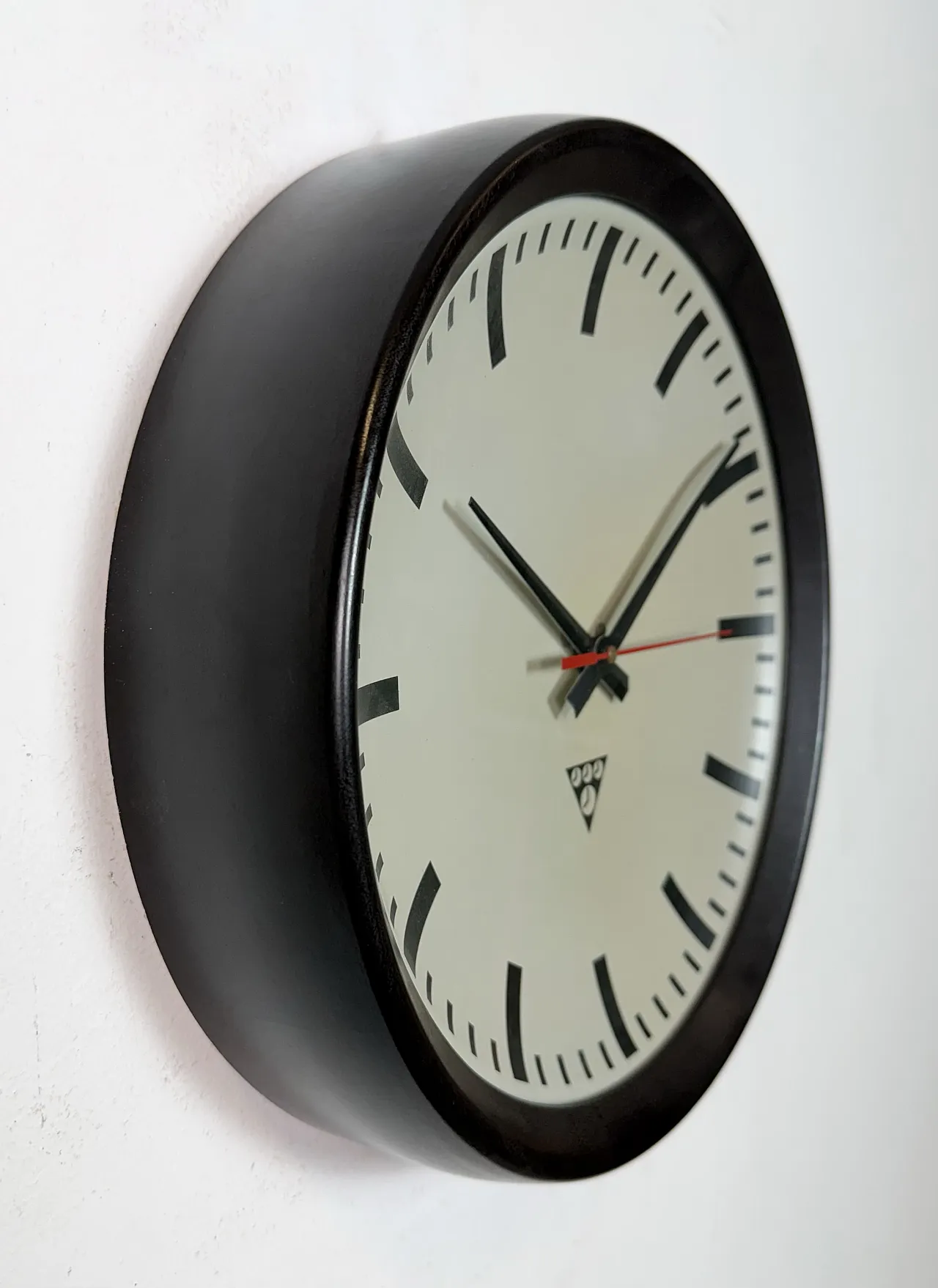 Industrial Brown Bakelite Factory Wall Clock from Pragotron, 1960s 6