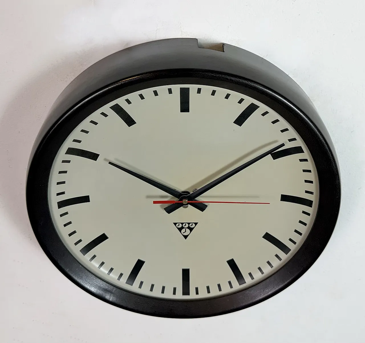 Industrial Brown Bakelite Factory Wall Clock from Pragotron, 1960s 7