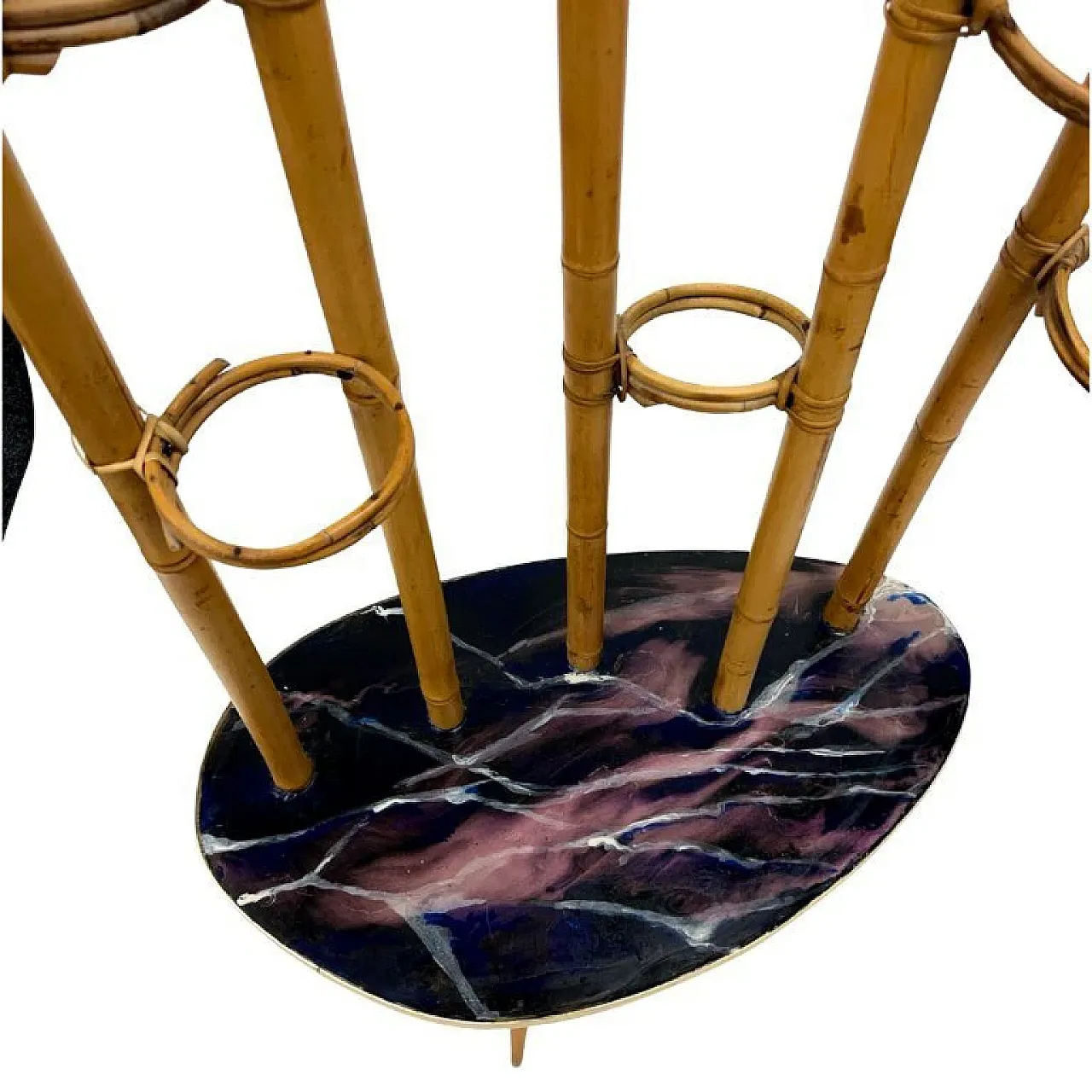 Mid-Century Modern plant stand in bamboo and resin, 1970s 2