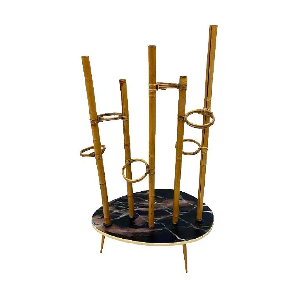 Mid-Century Modern plant stand in bamboo and resin, 1970s 5