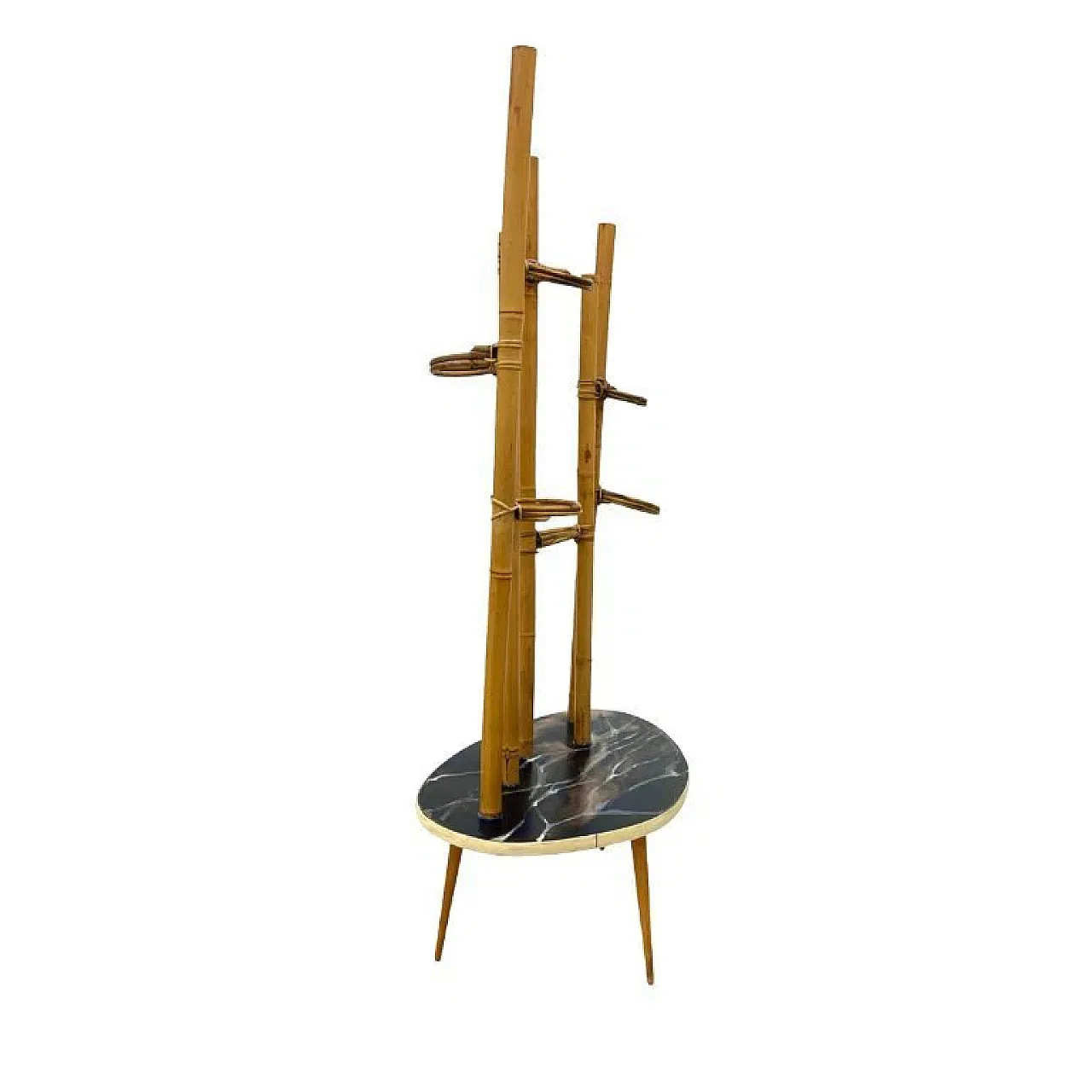 Mid-Century Modern plant stand in bamboo and resin, 1970s 6