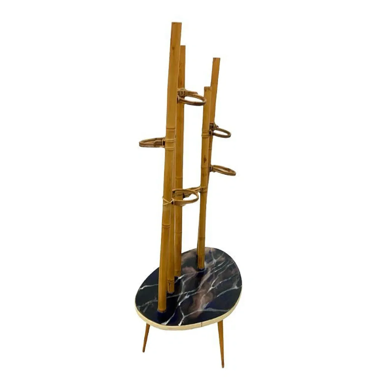 Mid-Century Modern plant stand in bamboo and resin, 1970s 7