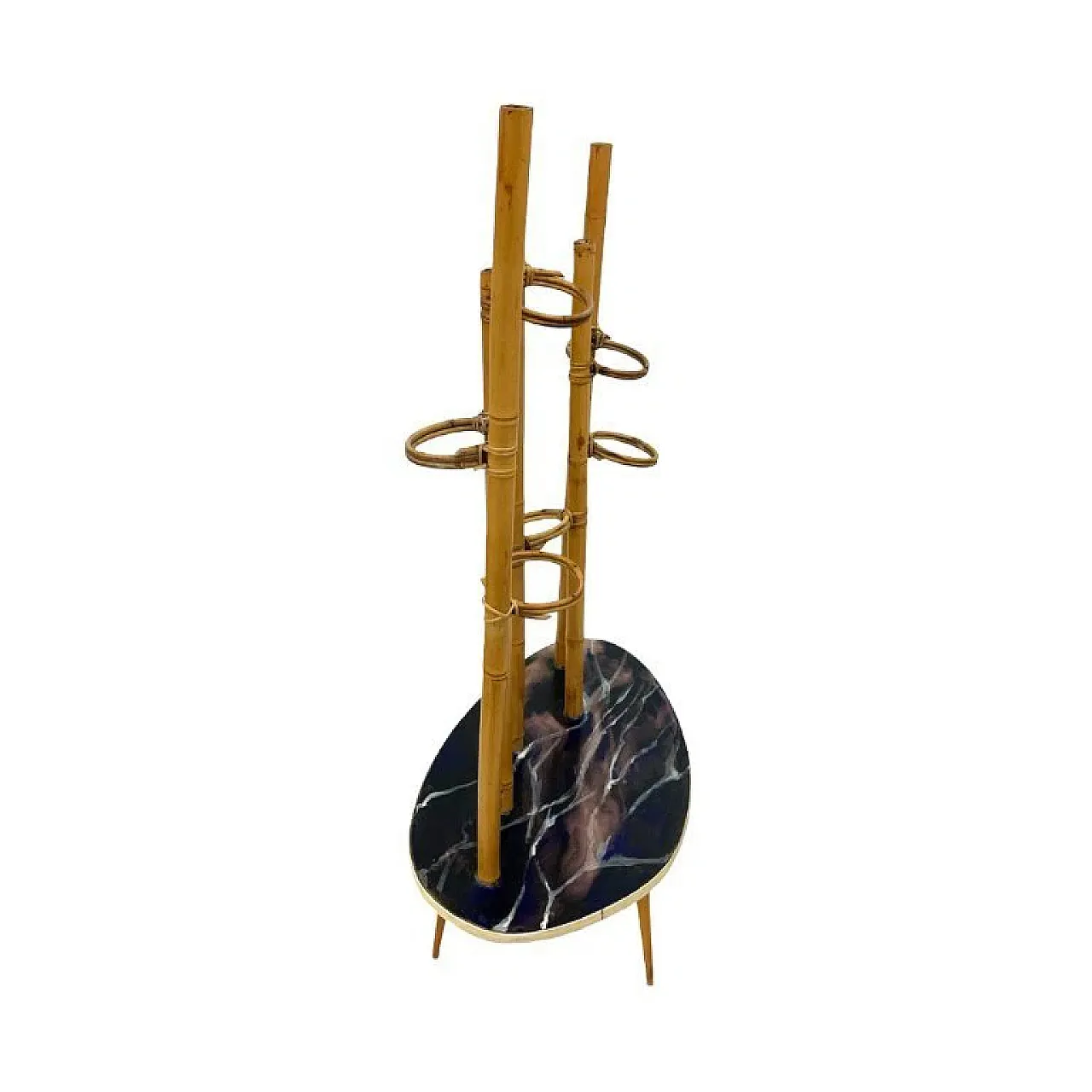Mid-Century Modern plant stand in bamboo and resin, 1970s 8