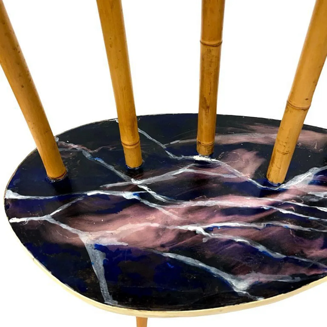 Mid-Century Modern plant stand in bamboo and resin, 1970s 9