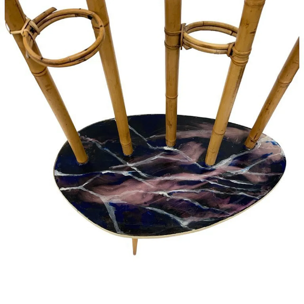 Mid-Century Modern plant stand in bamboo and resin, 1970s 10