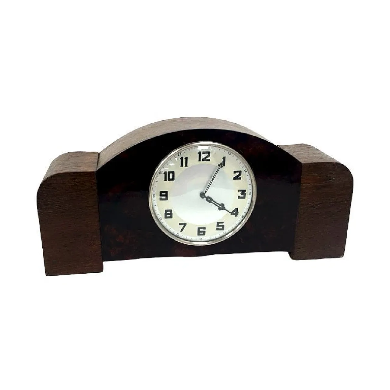 Art Deco wood mantel clock, 1930s 1
