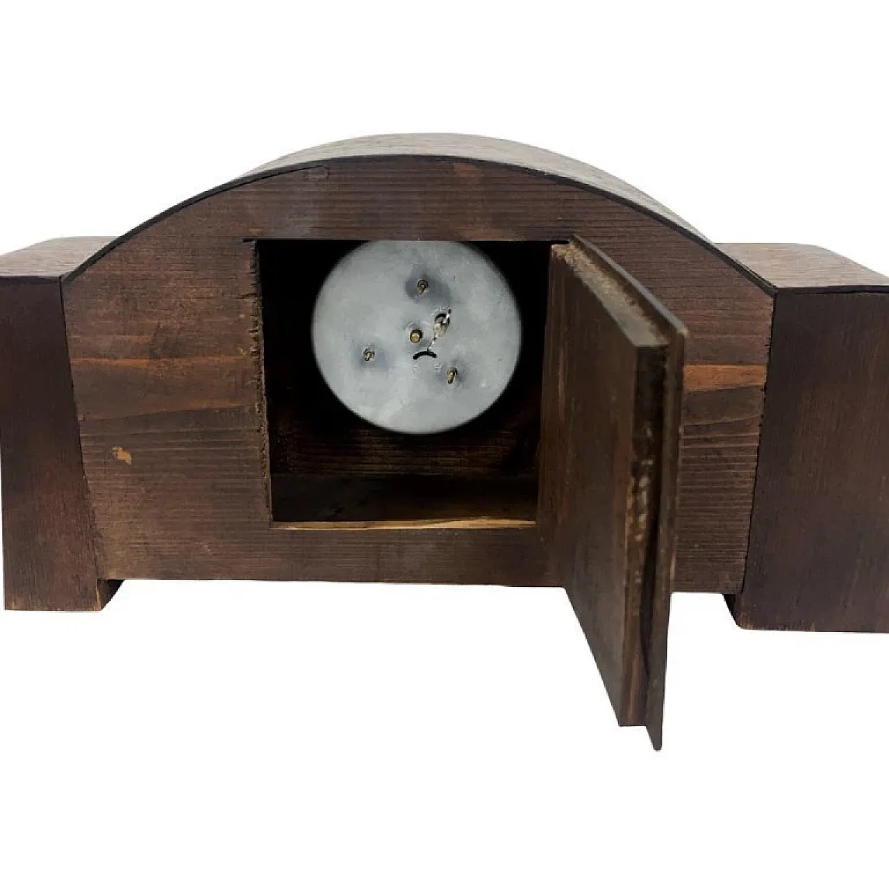 Art Deco wood mantel clock, 1930s 4