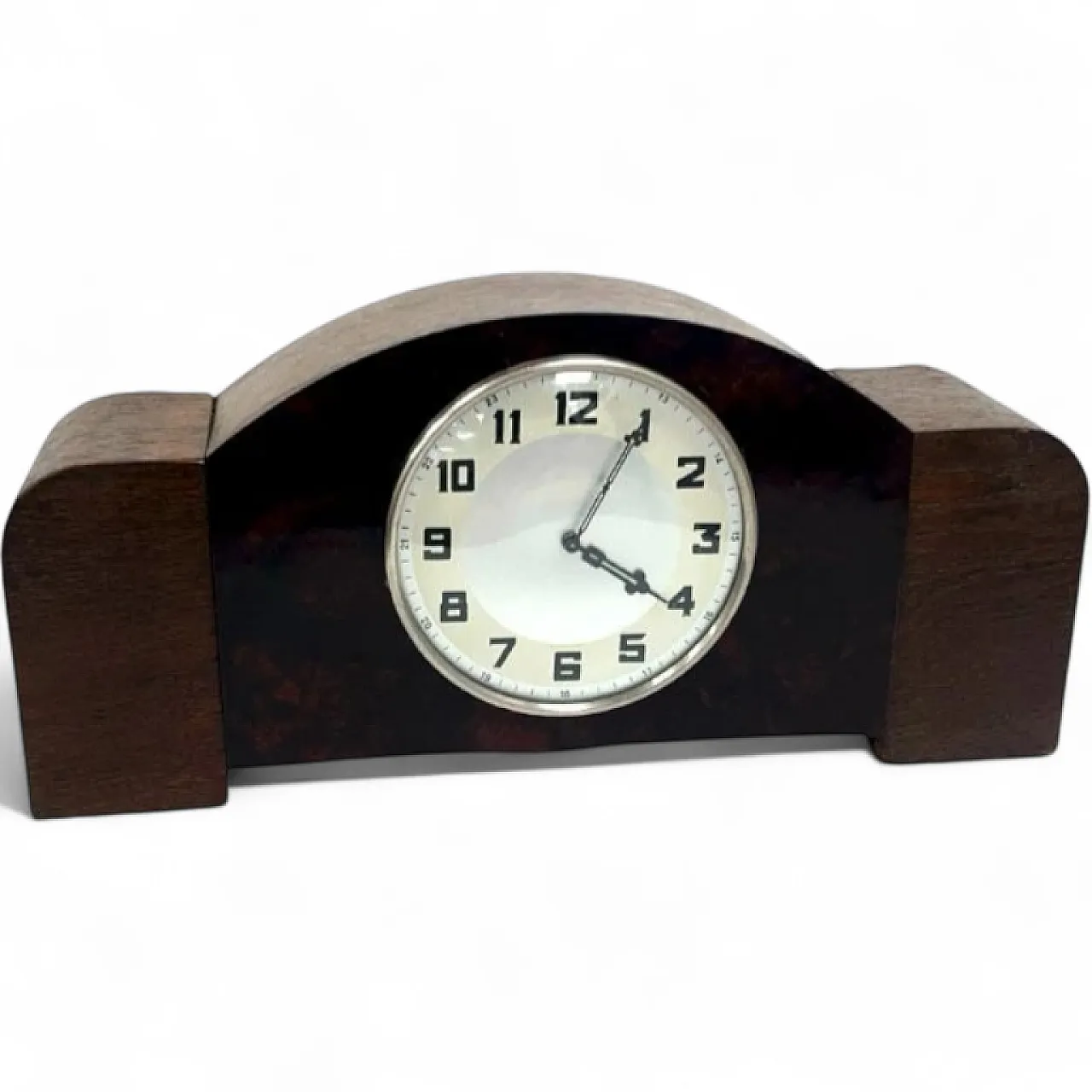Art Deco wood mantel clock, 1930s 7