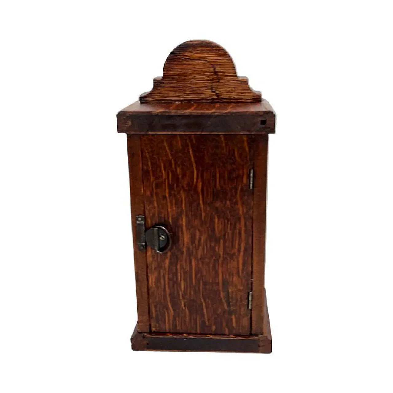 Miniature mantel clock in oak wood, 1920s 6