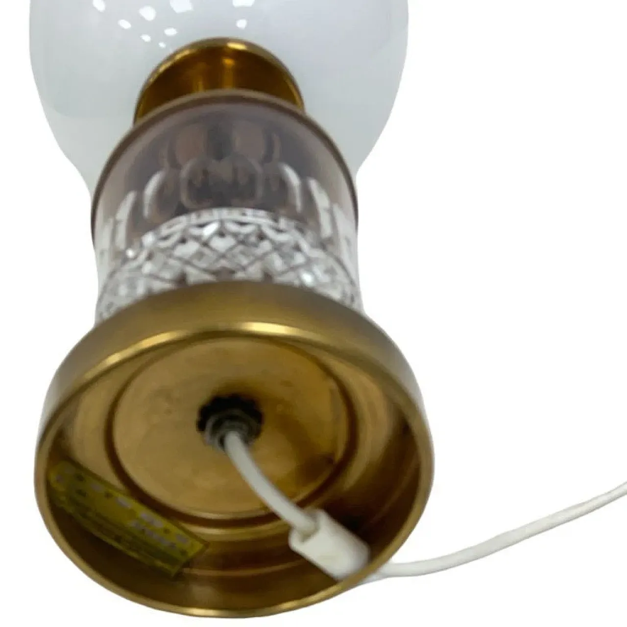 Crystal and brass table lamp by AKA Leuchten, 1970s 3