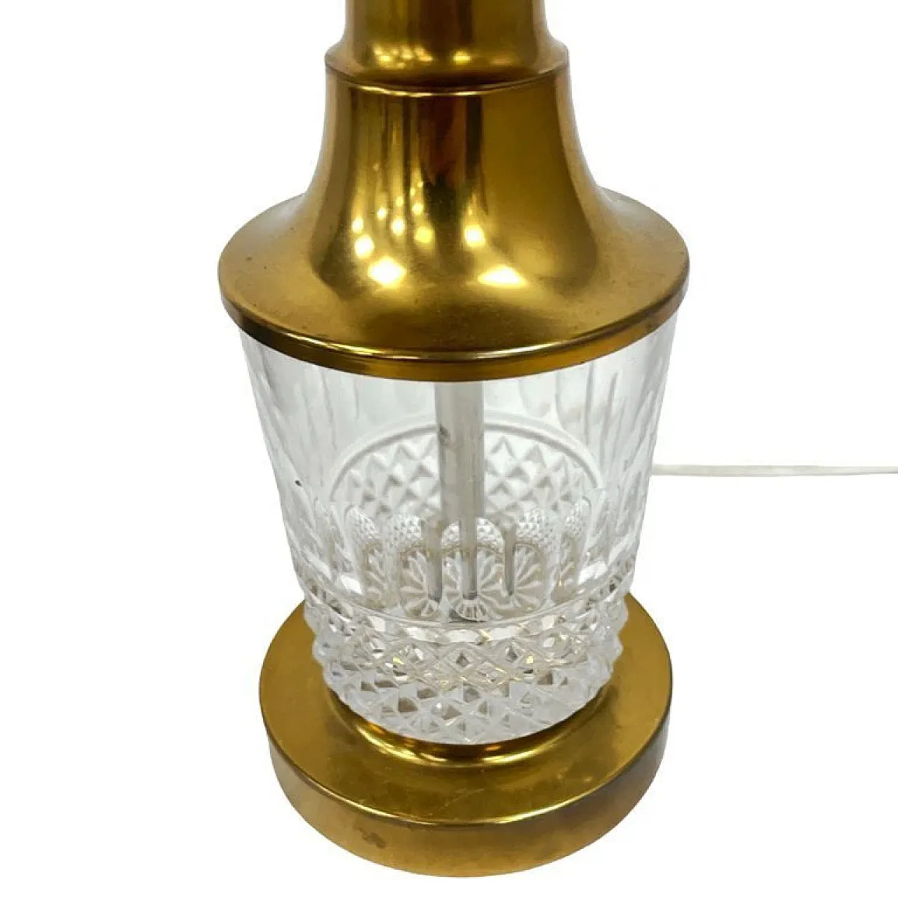 Crystal and brass table lamp by AKA Leuchten, 1970s 5