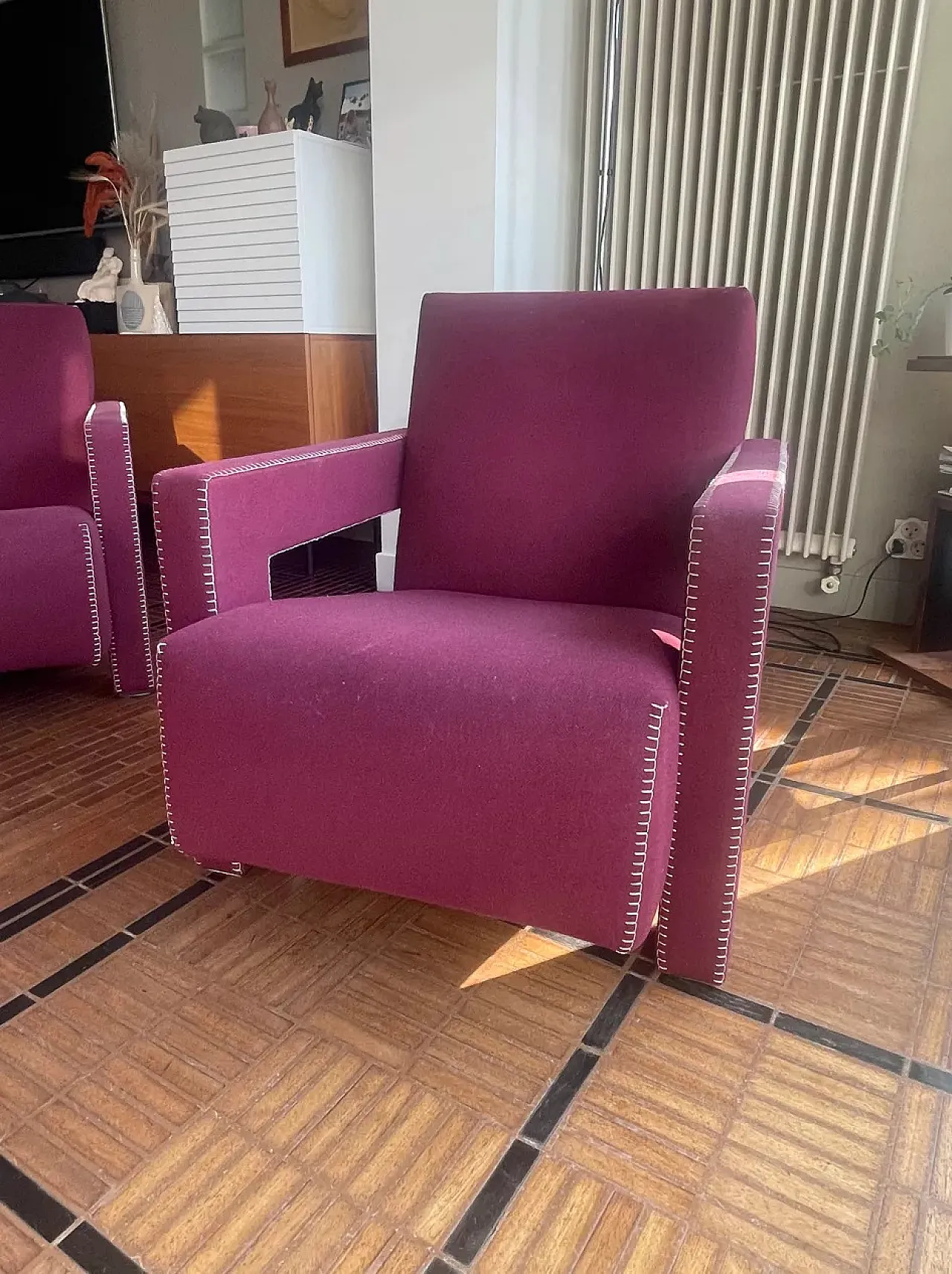 Utrecht burgundy armchair, 2000s 5