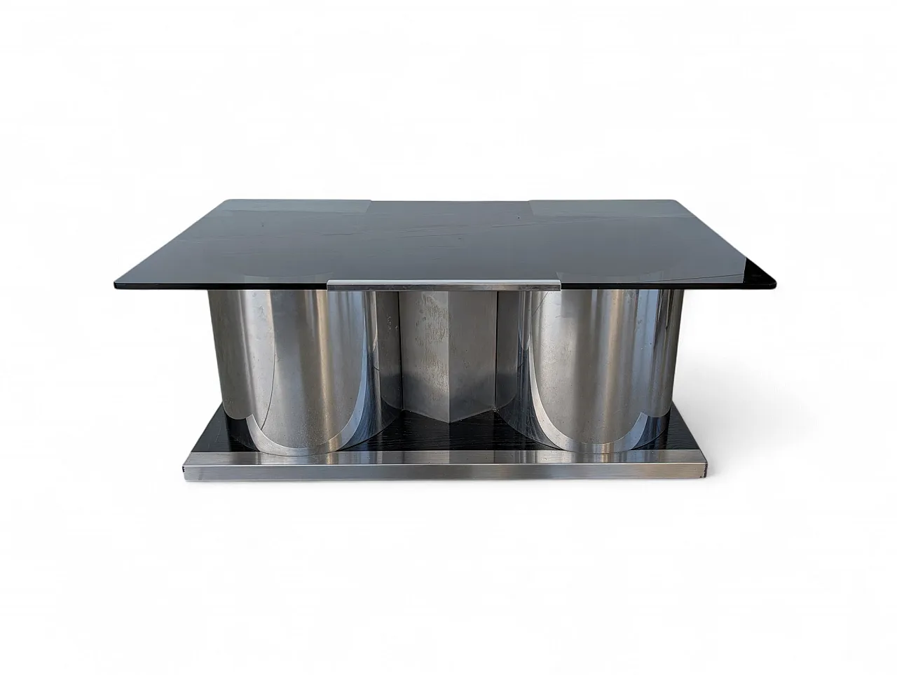 Francois Monnet style rotating glass coffee table, 1970 1