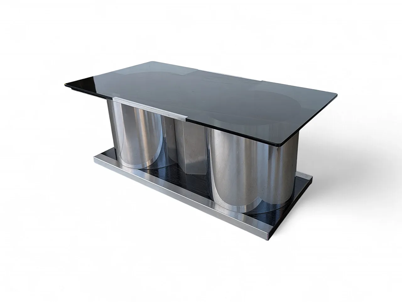 Francois Monnet style rotating glass coffee table, 1970 2