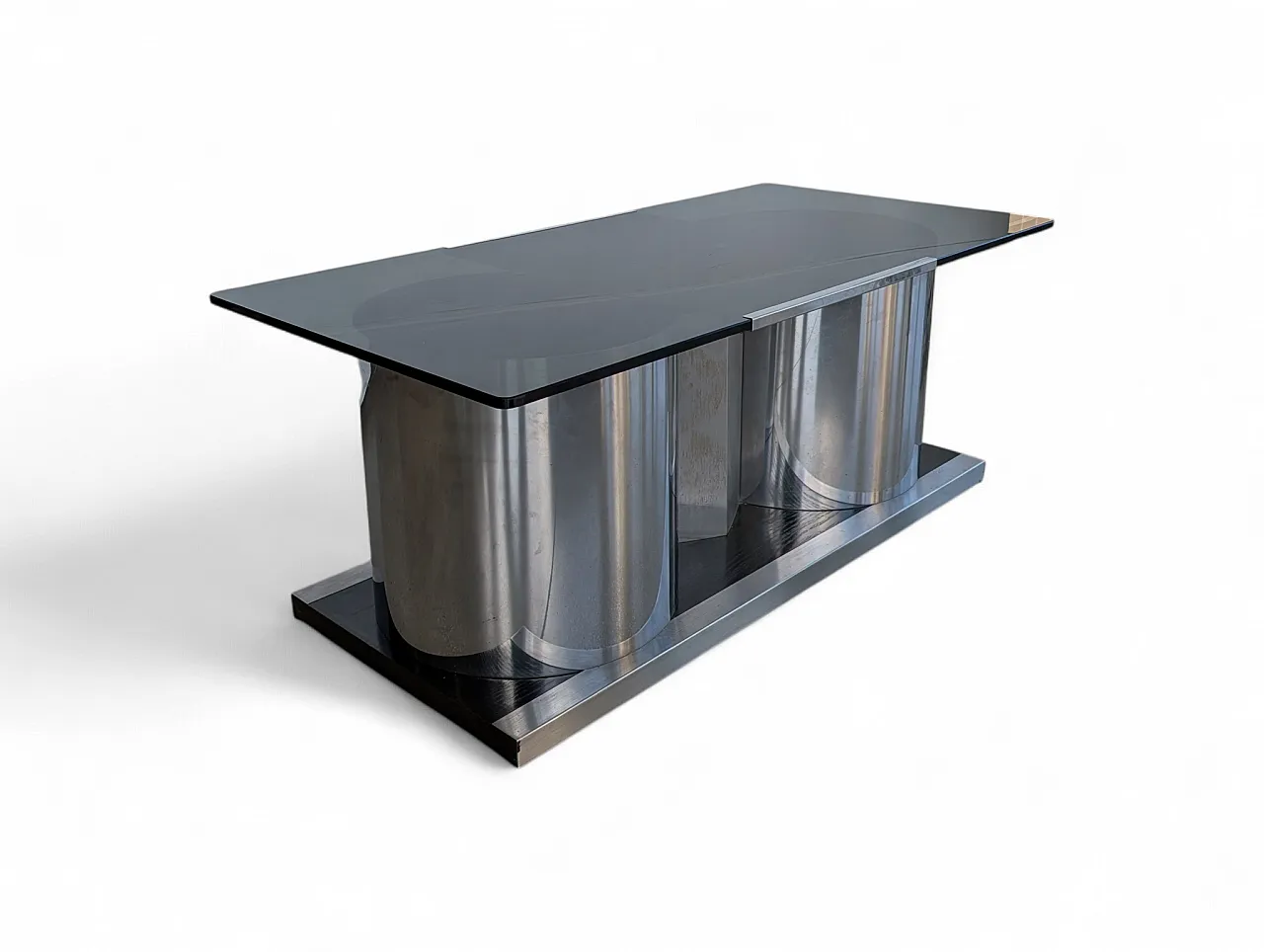 Francois Monnet style rotating glass coffee table, 1970 3