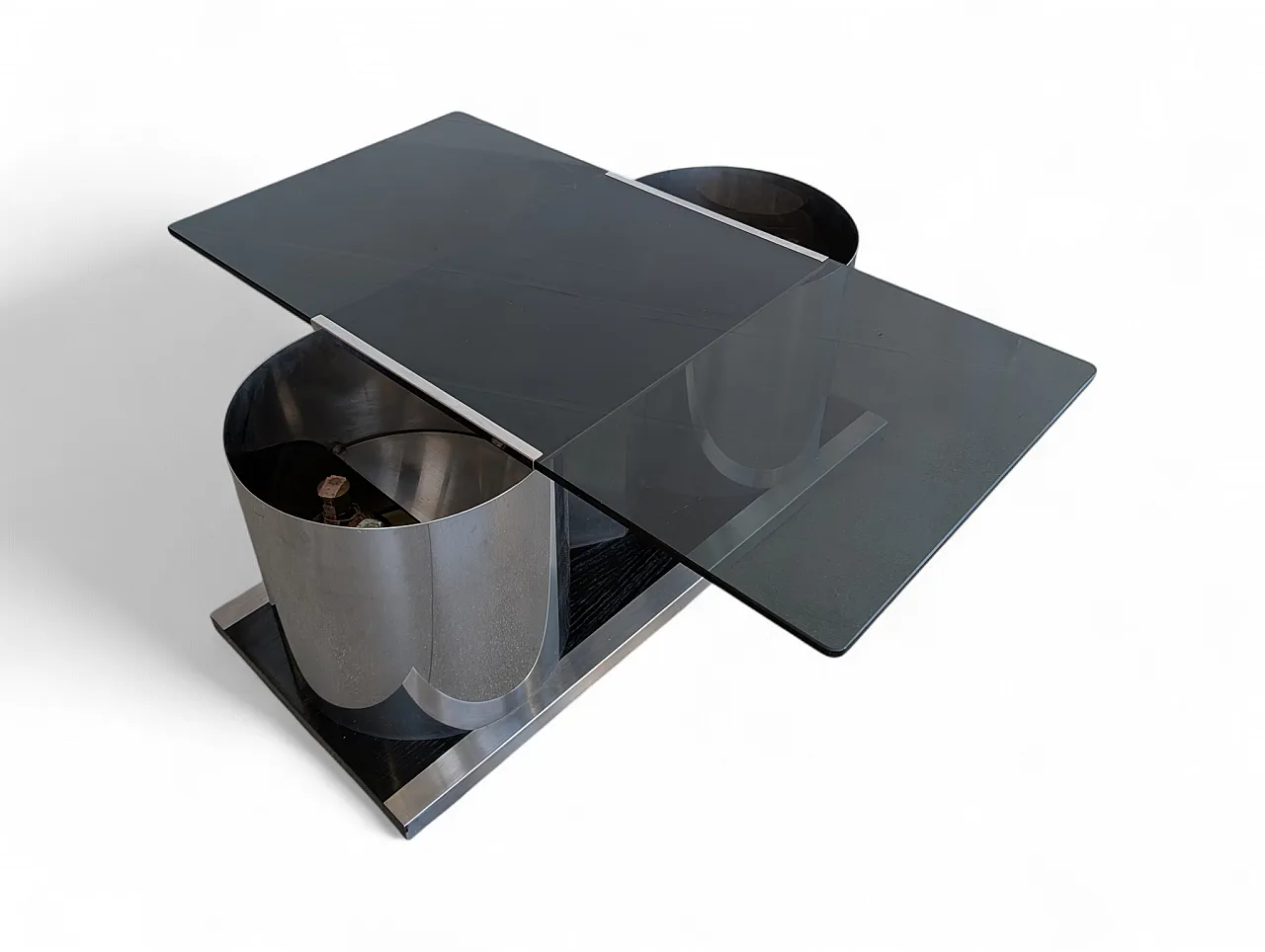 Francois Monnet style rotating glass coffee table, 1970 6