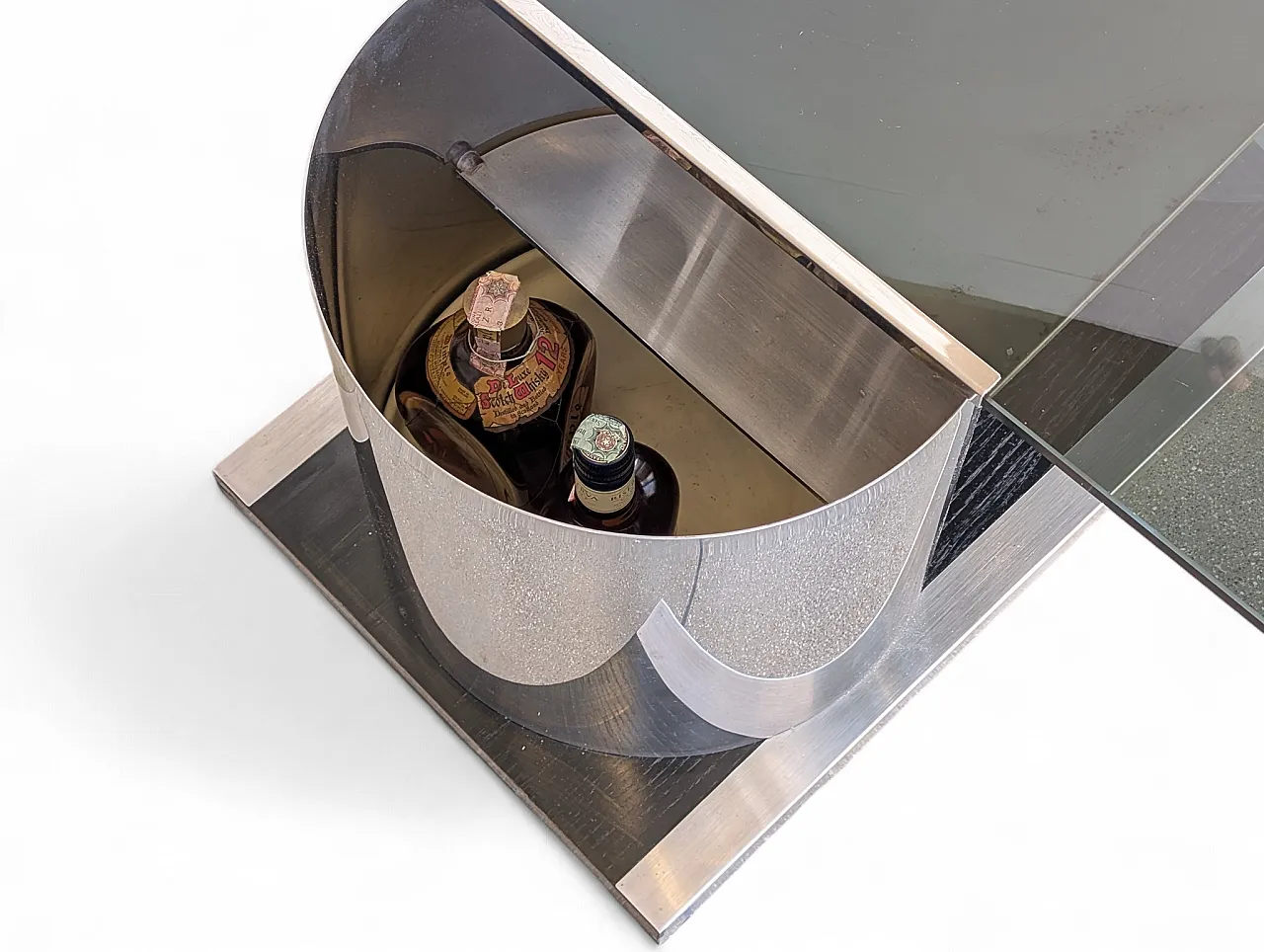 Francois Monnet style rotating glass coffee table, 1970 7