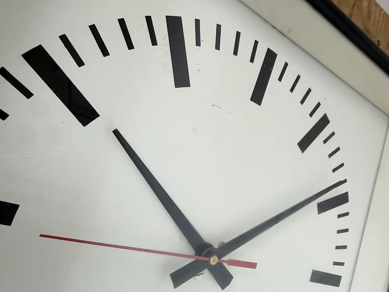 Black Industrial Square Wall Clock from Pragotron, 1970s 15