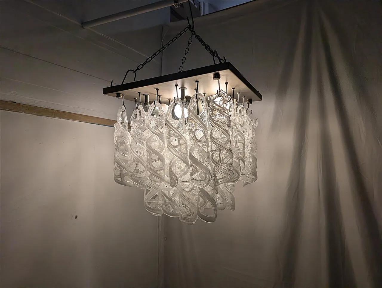 Chandelier with Murano glass pendants, 1970s 6