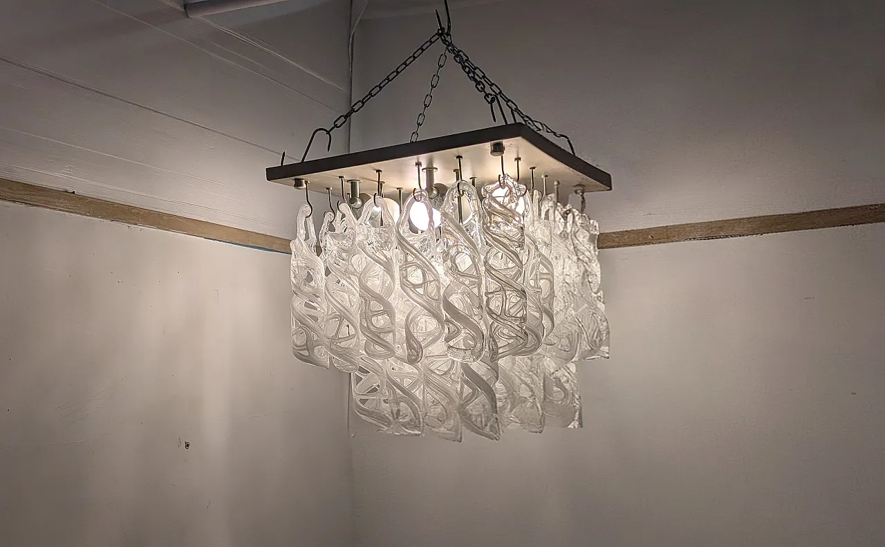 Chandelier with Murano glass pendants, 1970s 7