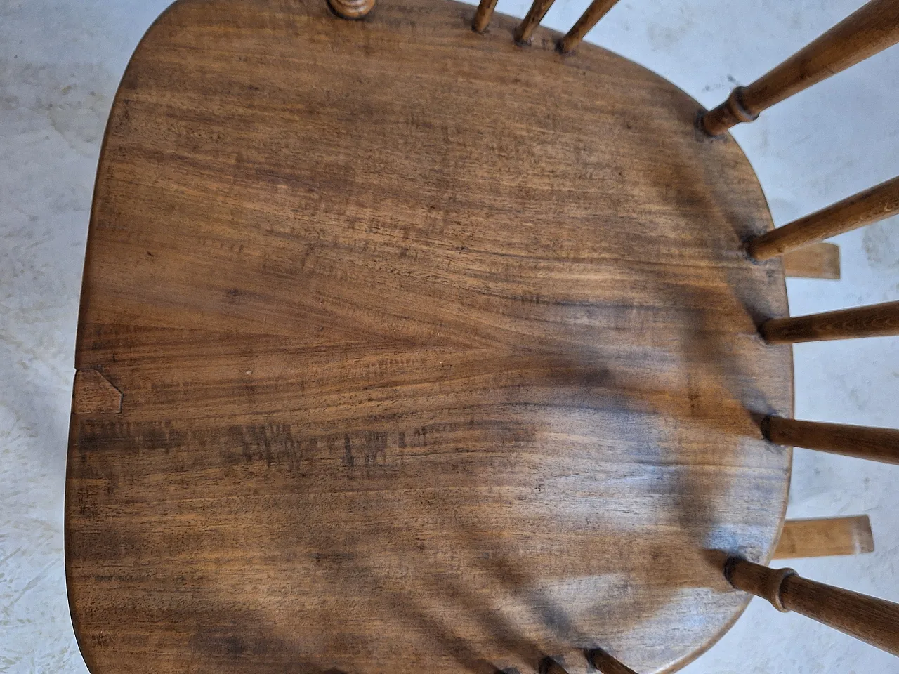 Windsor style rocking chair in beech wood, 70s 9