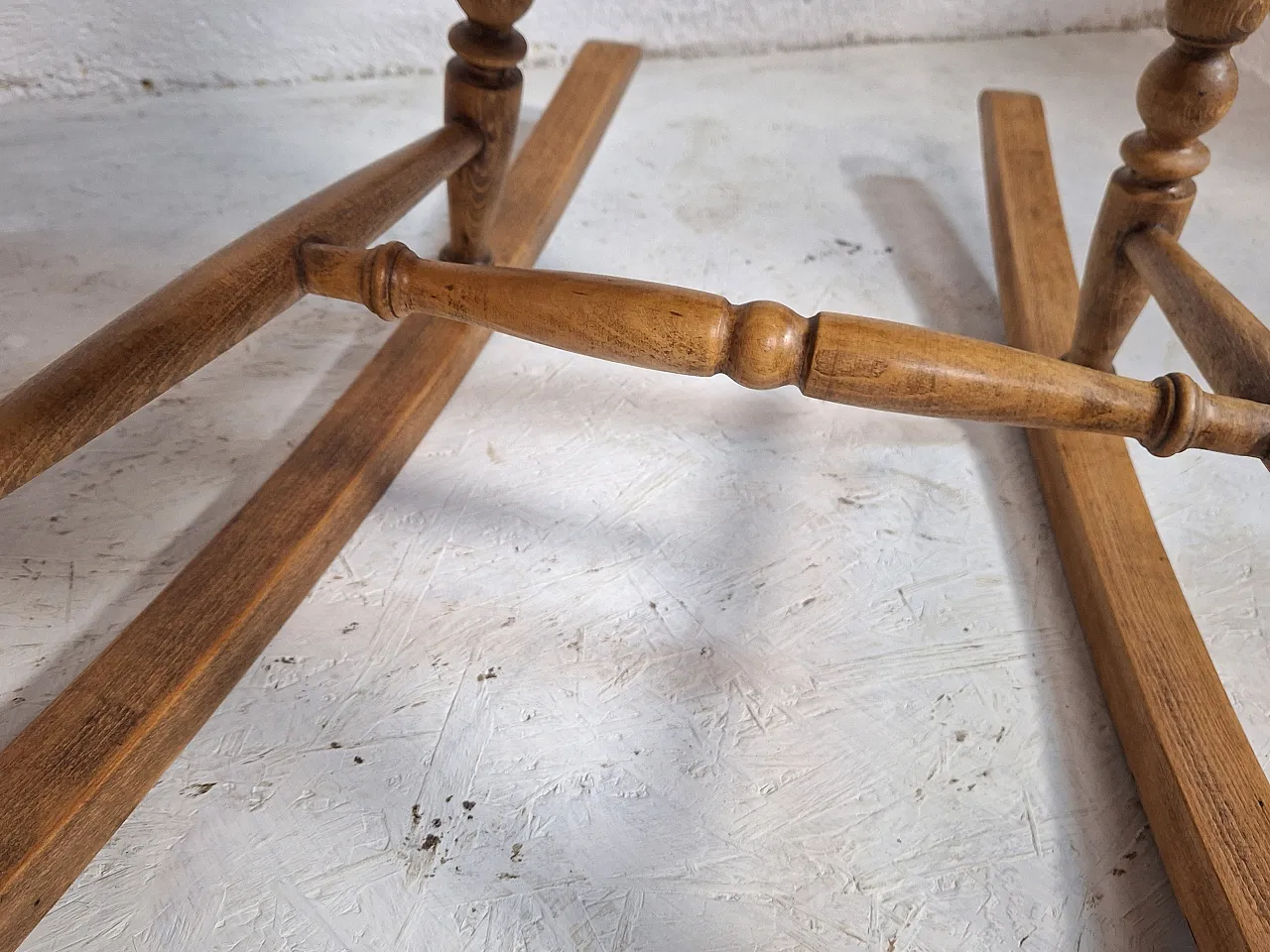 Windsor style rocking chair in beech wood, 70s 11