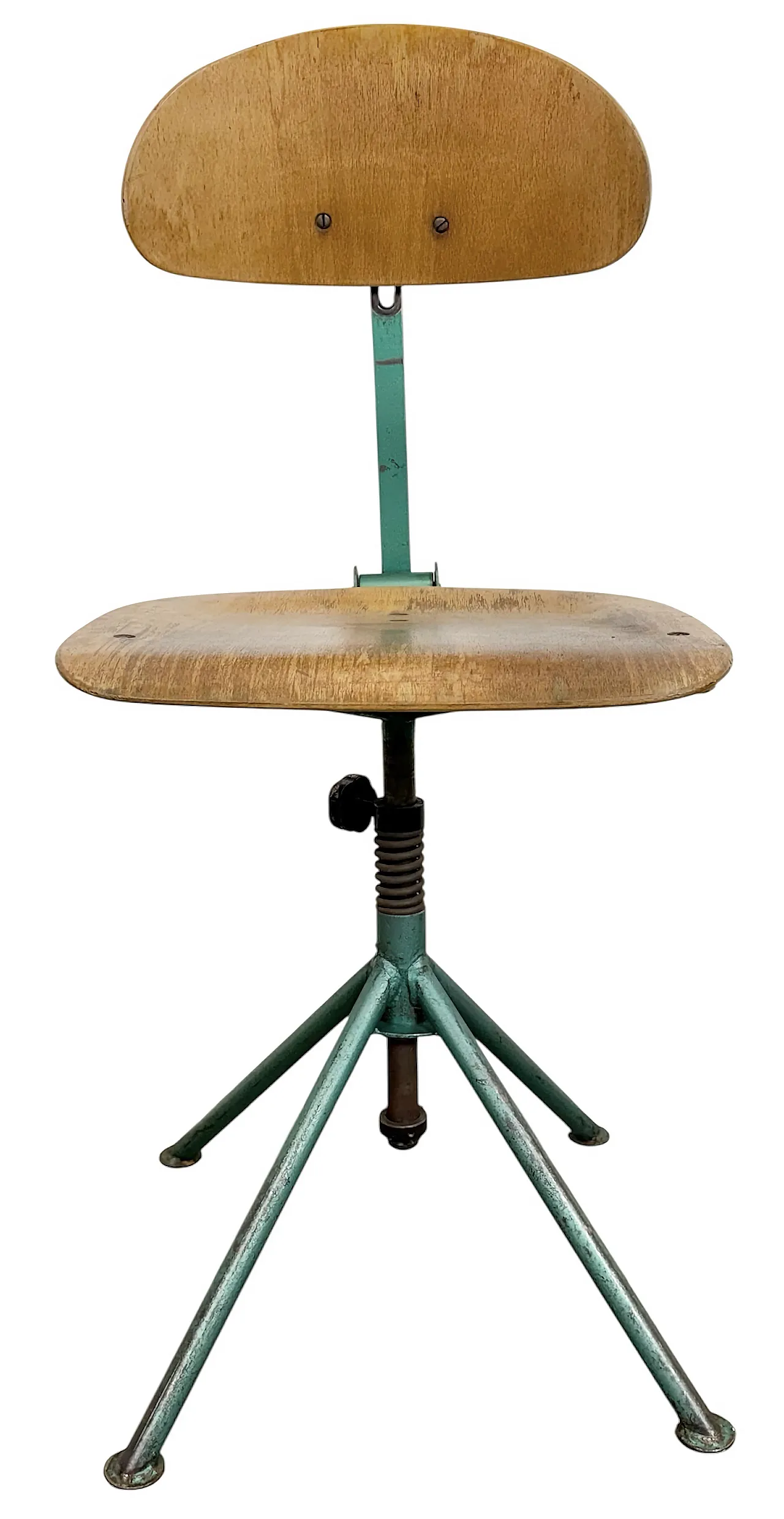 Dark Green Industrial Workshop Chair, 1950s 1