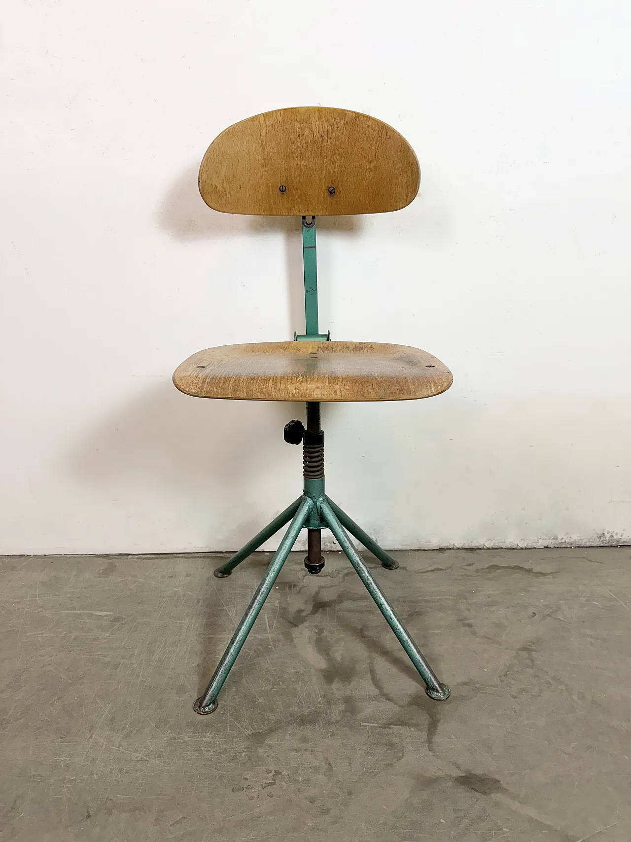 Dark Green Industrial Workshop Chair, 1950s 2