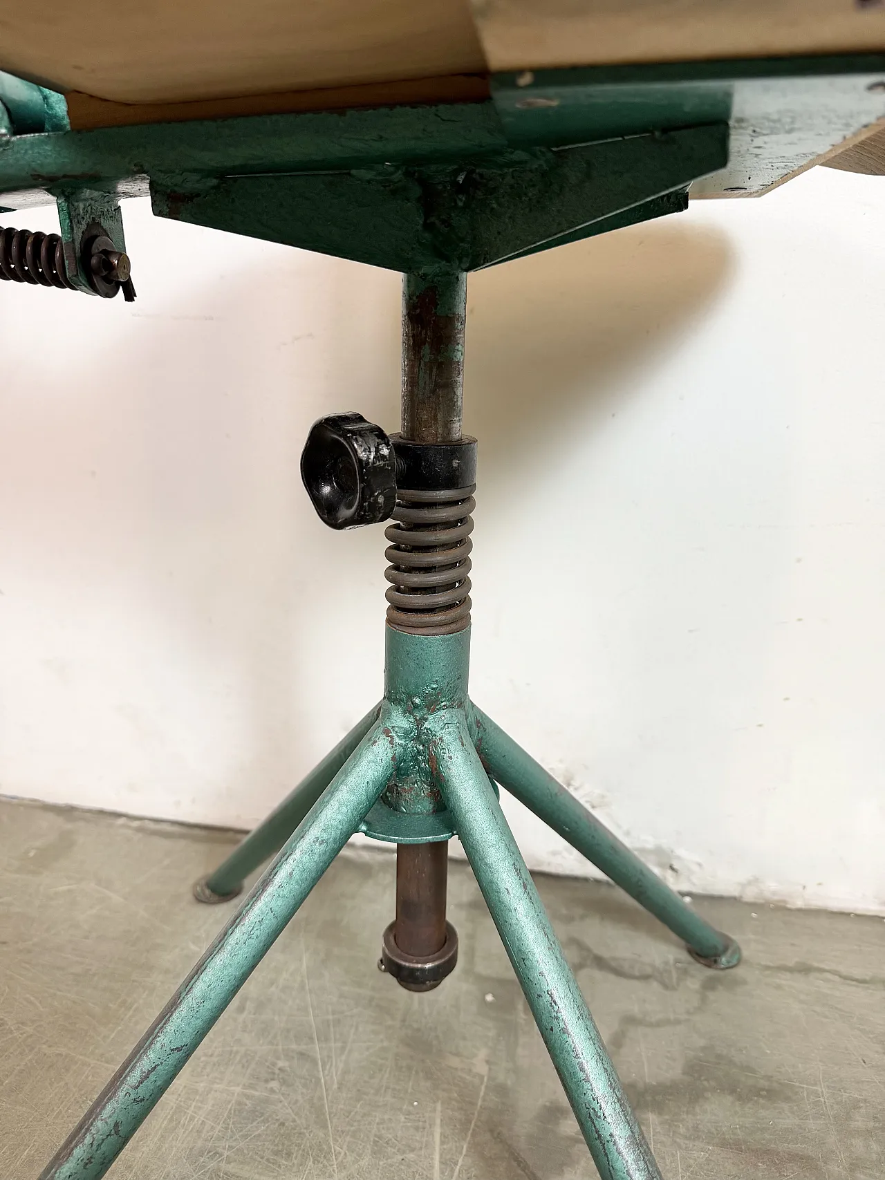 Dark Green Industrial Workshop Chair, 1950s 11