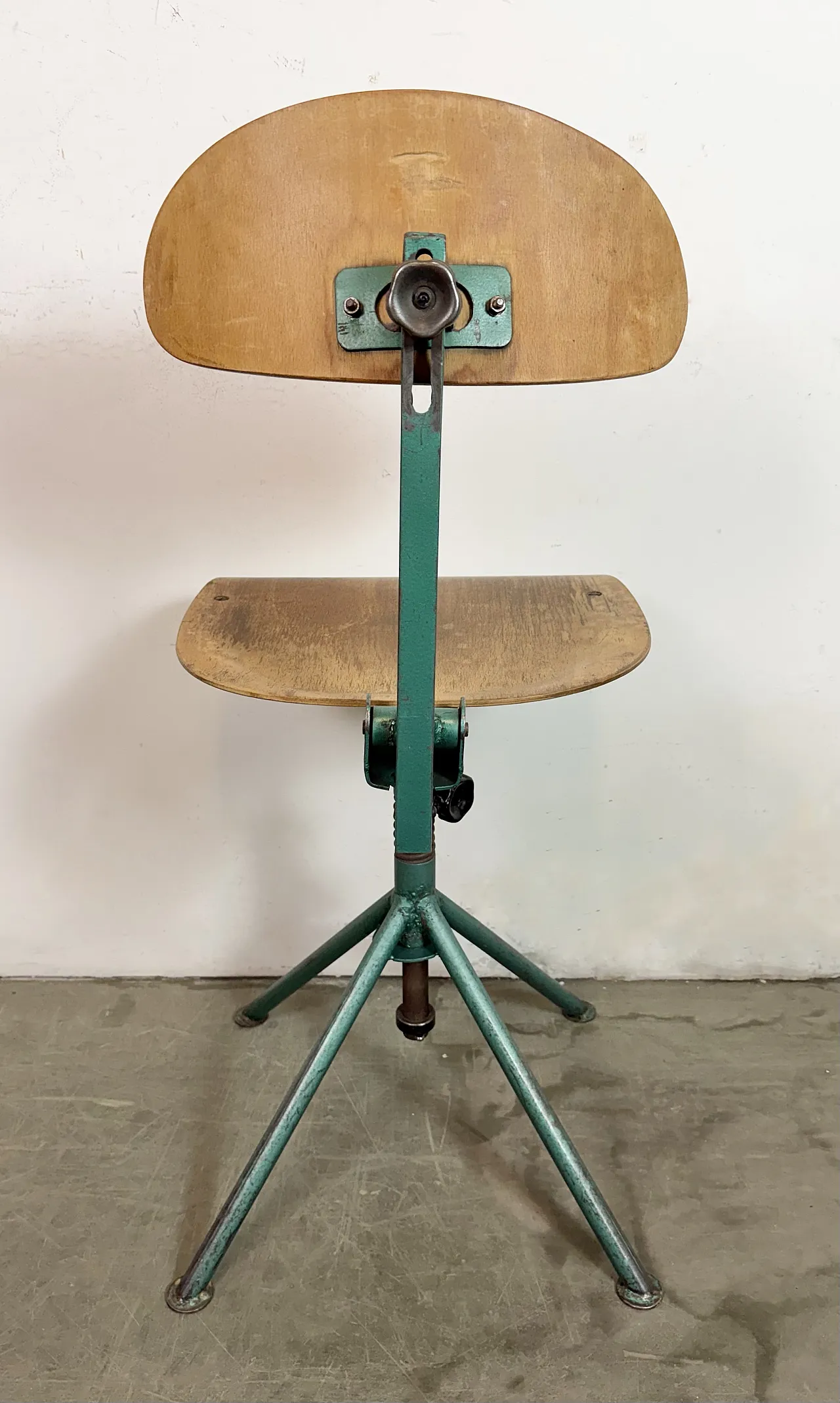 Dark Green Industrial Workshop Chair, 1950s 12