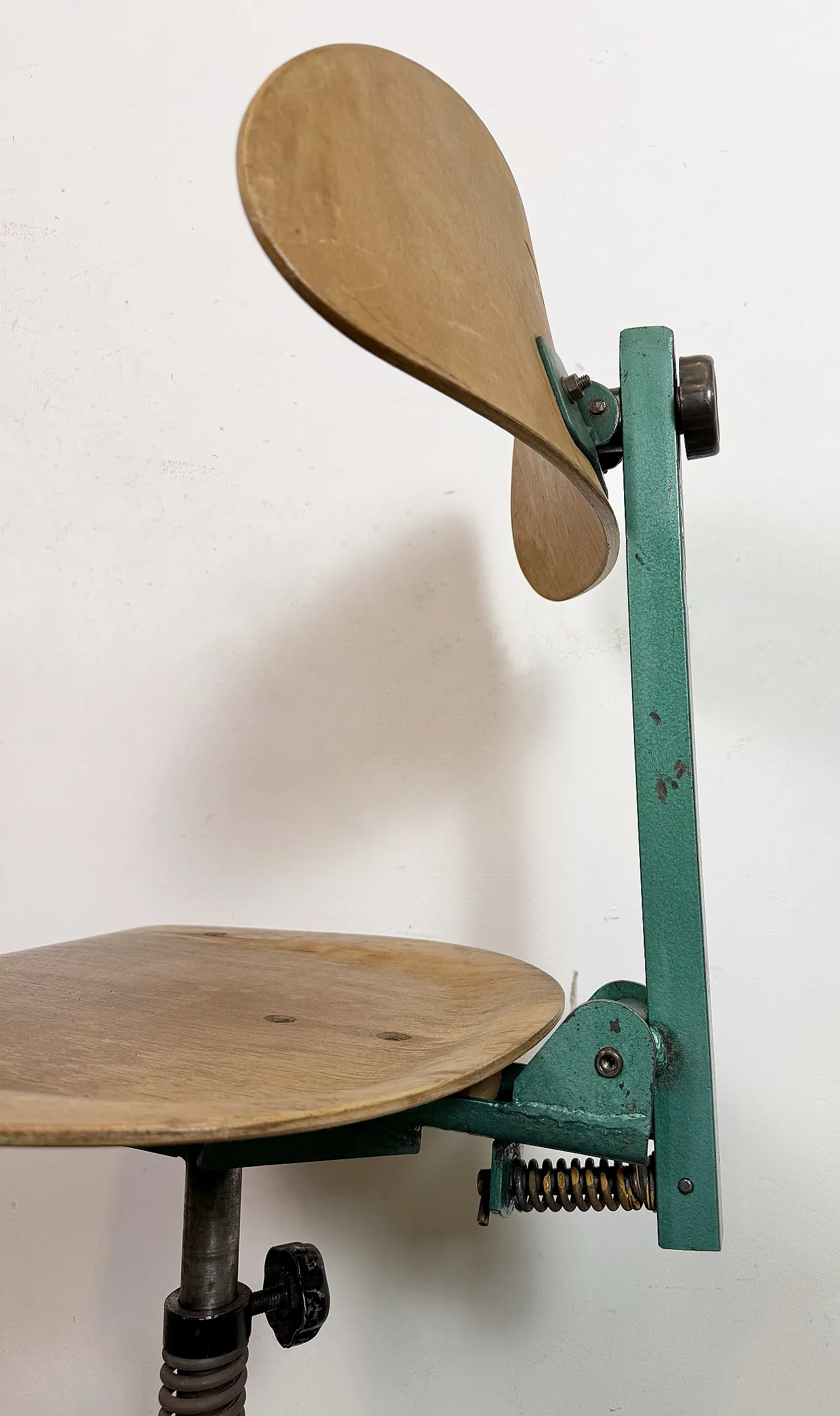 Dark Green Industrial Workshop Chair, 1950s 18