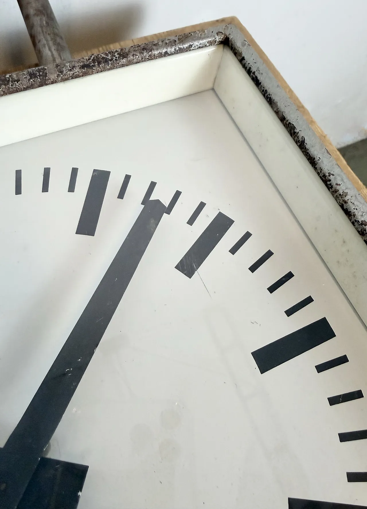 Square Double Sided Factory Ceiling Clock from Pragotron, 70s 20