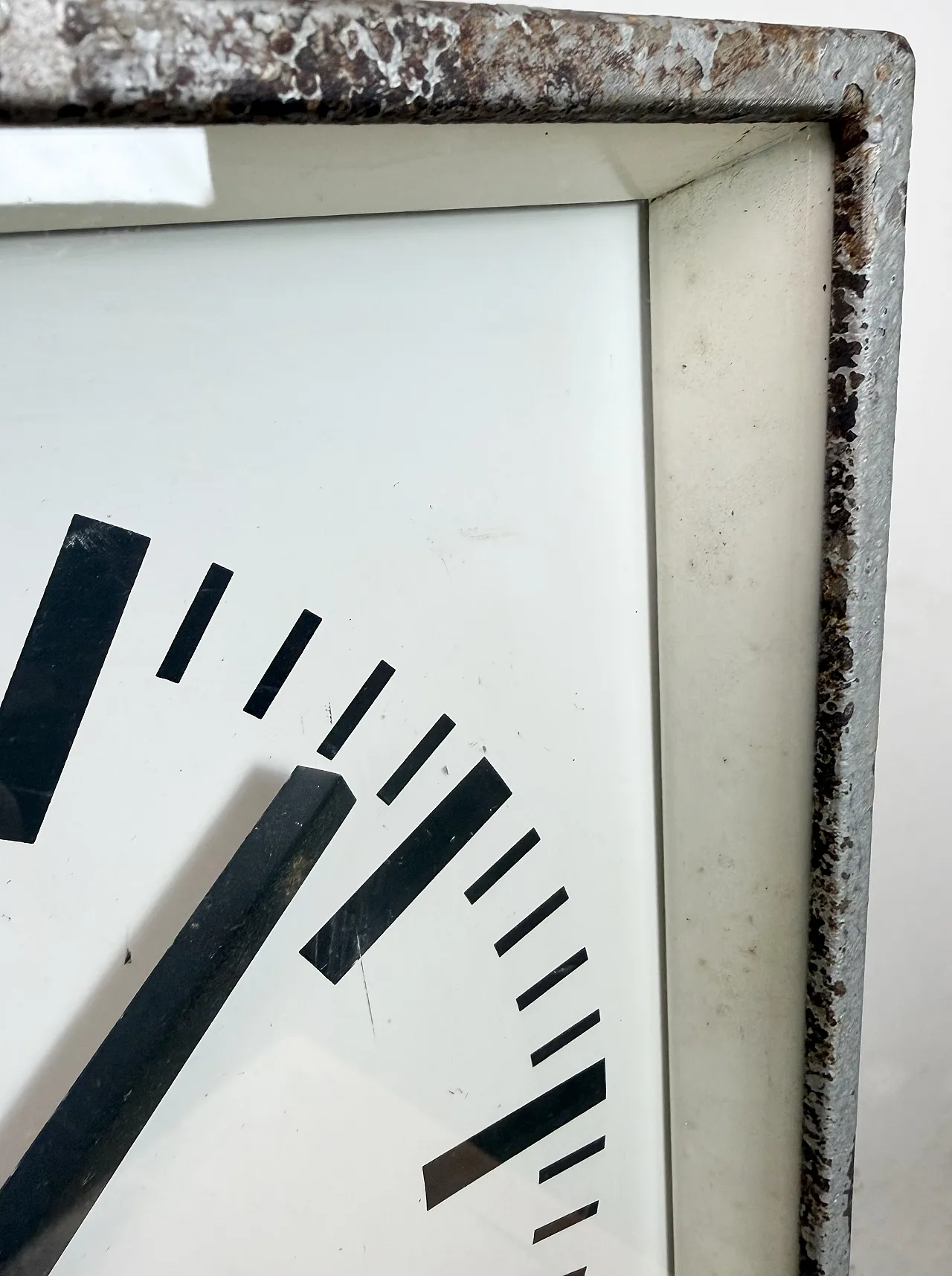 Square Double Sided Factory Ceiling Clock from Pragotron, 70s 24