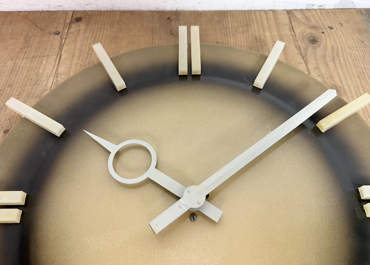 Industrial Office Wall Clock from Pragotron, 1970s 9