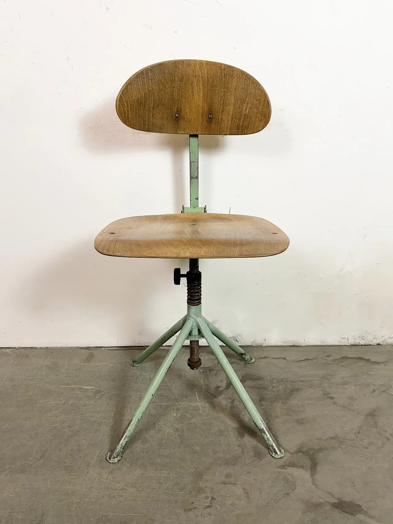 Green Industrial Workshop Chair, 1950s 2