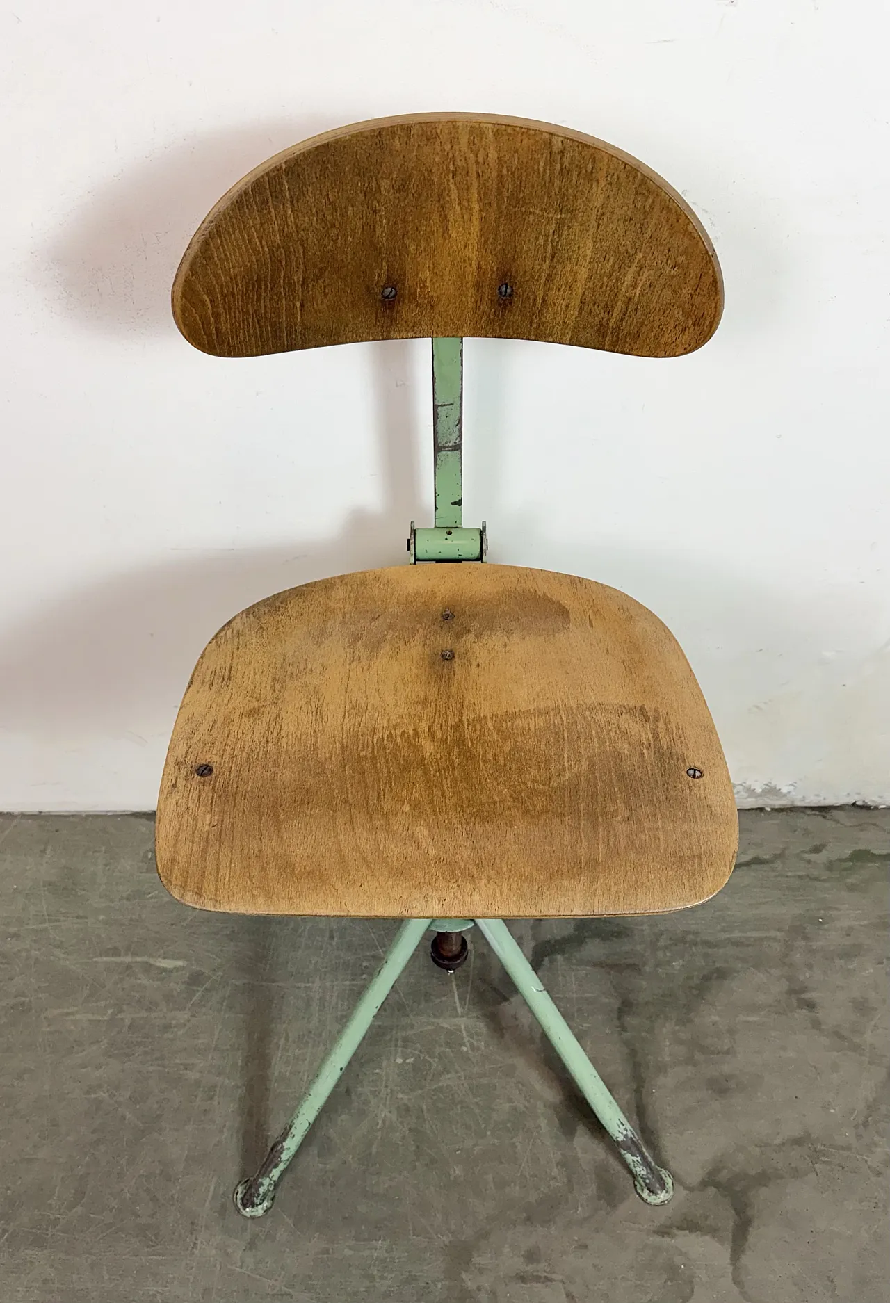 Green Industrial Workshop Chair, 1950s 4