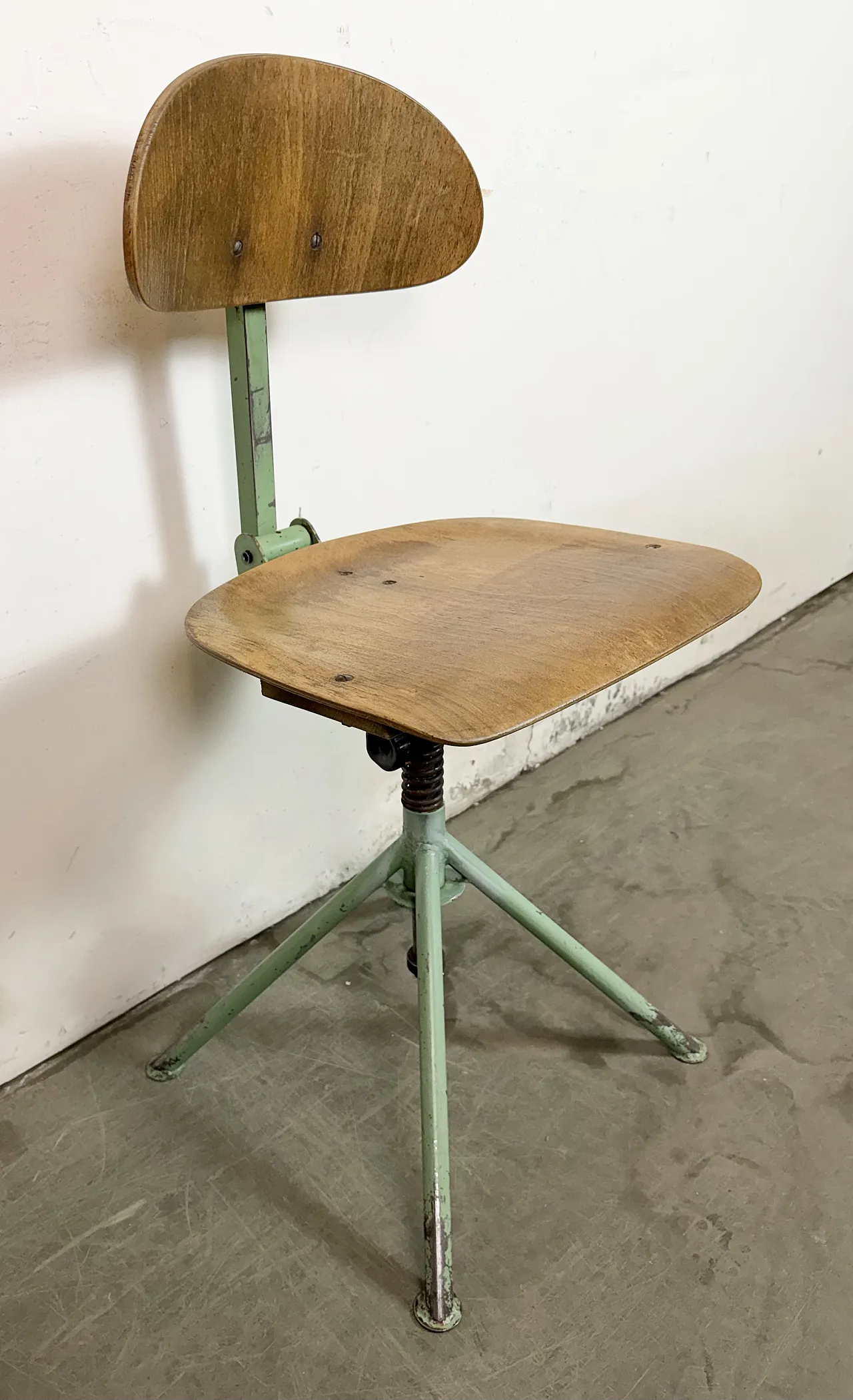 Green Industrial Workshop Chair, 1950s 5
