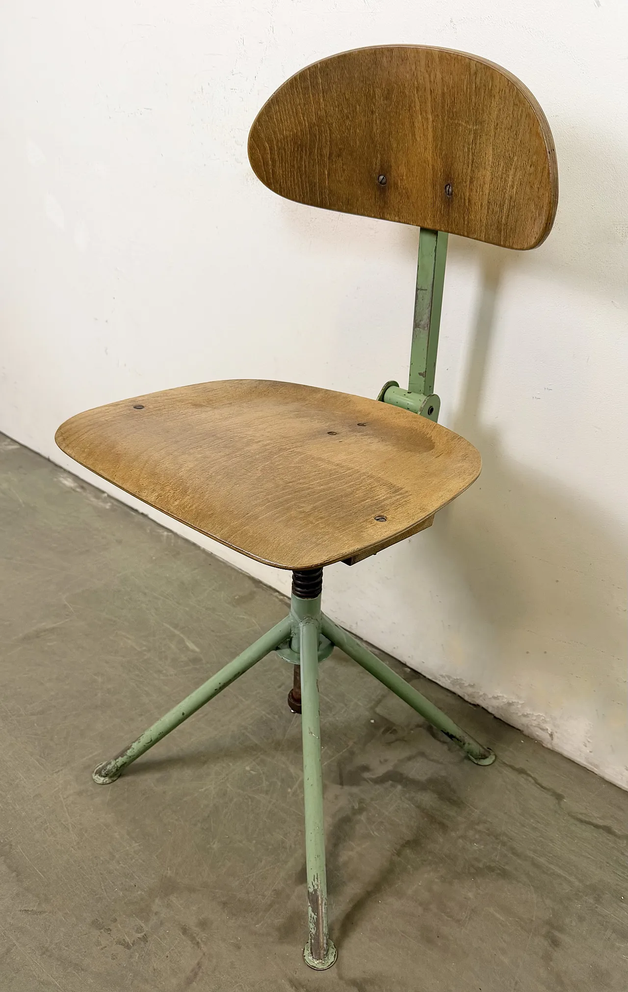 Green Industrial Workshop Chair, 1950s 6