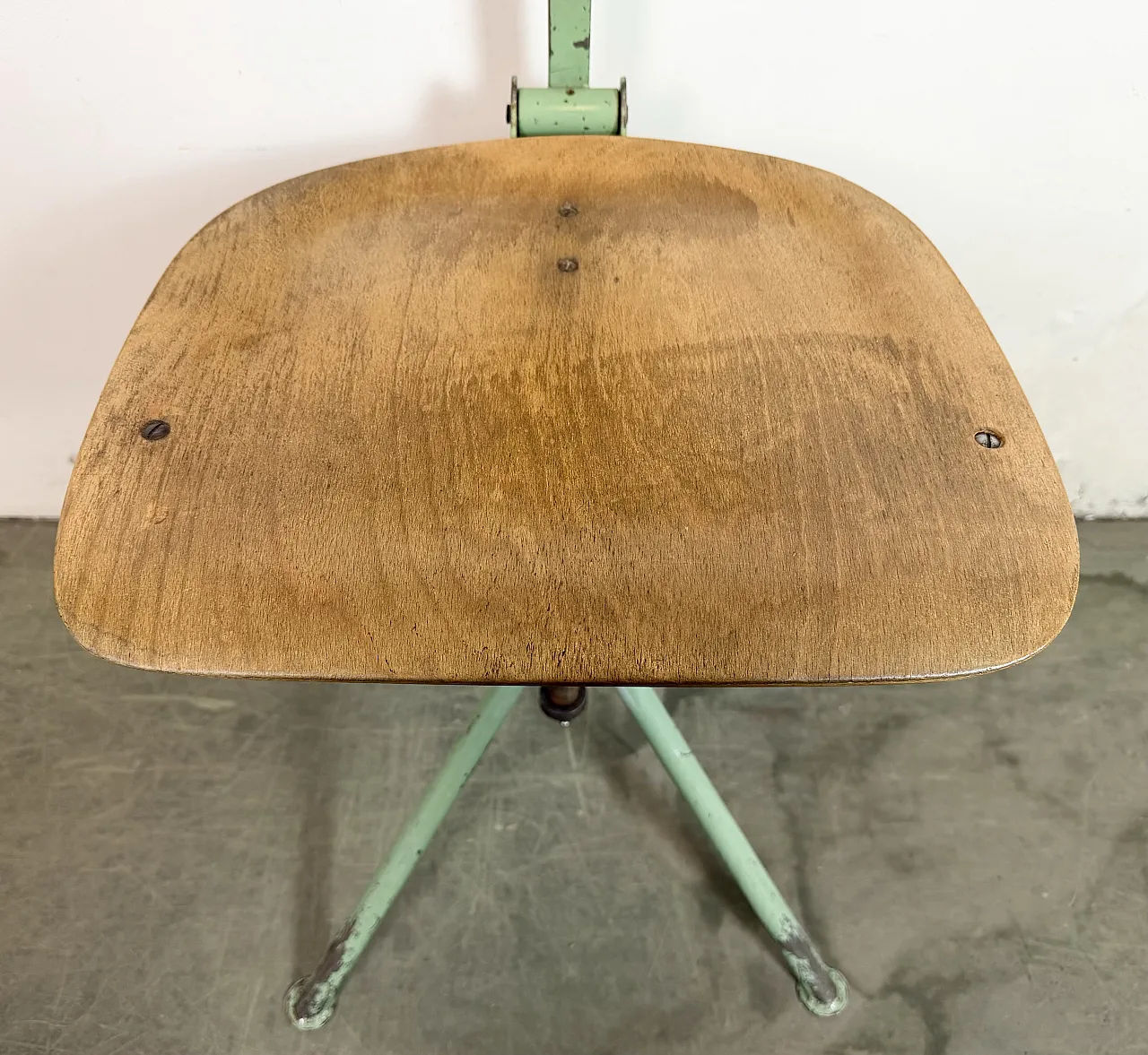 Green Industrial Workshop Chair, 1950s 8