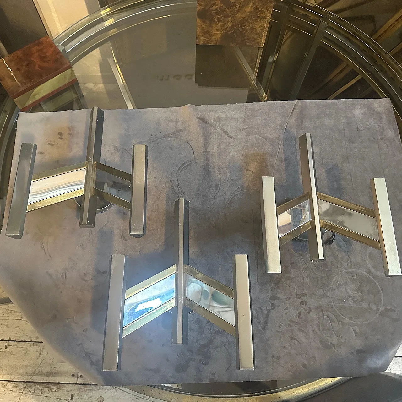 Brass and steel wall sconce by Gaetano Sciolari, 1960s 2