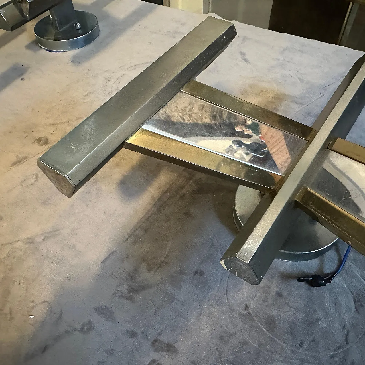 Brass and steel wall sconce by Gaetano Sciolari, 1960s 6