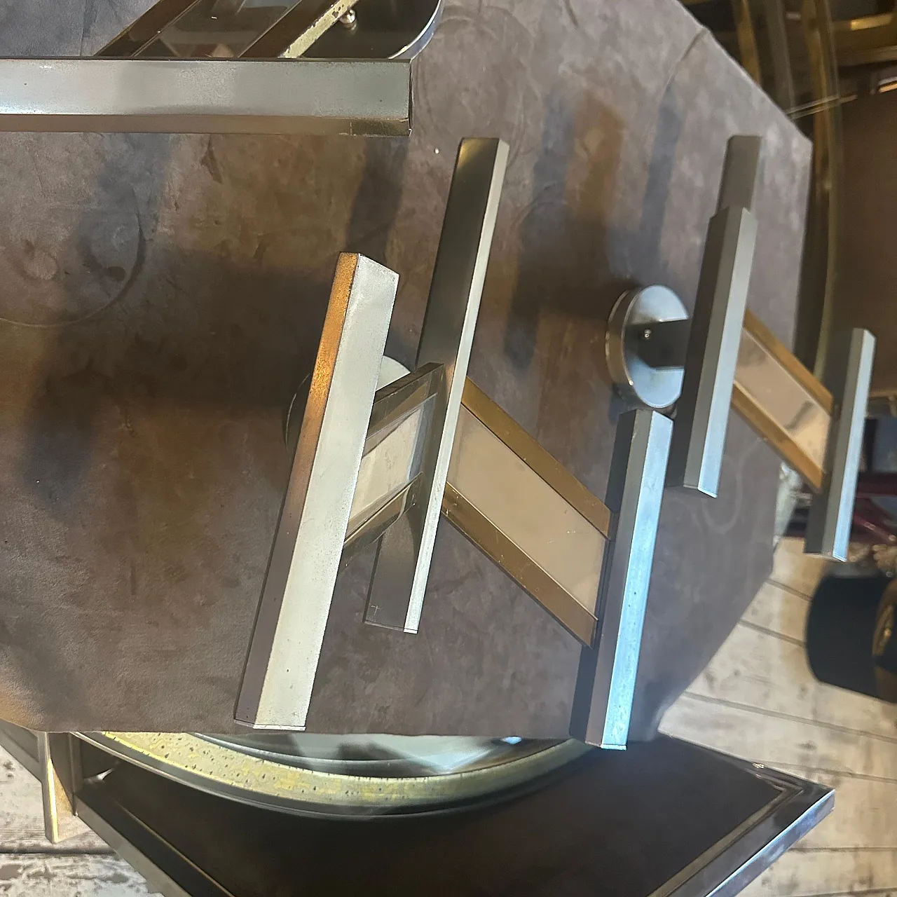 Brass and steel wall sconce by Gaetano Sciolari, 1960s 7