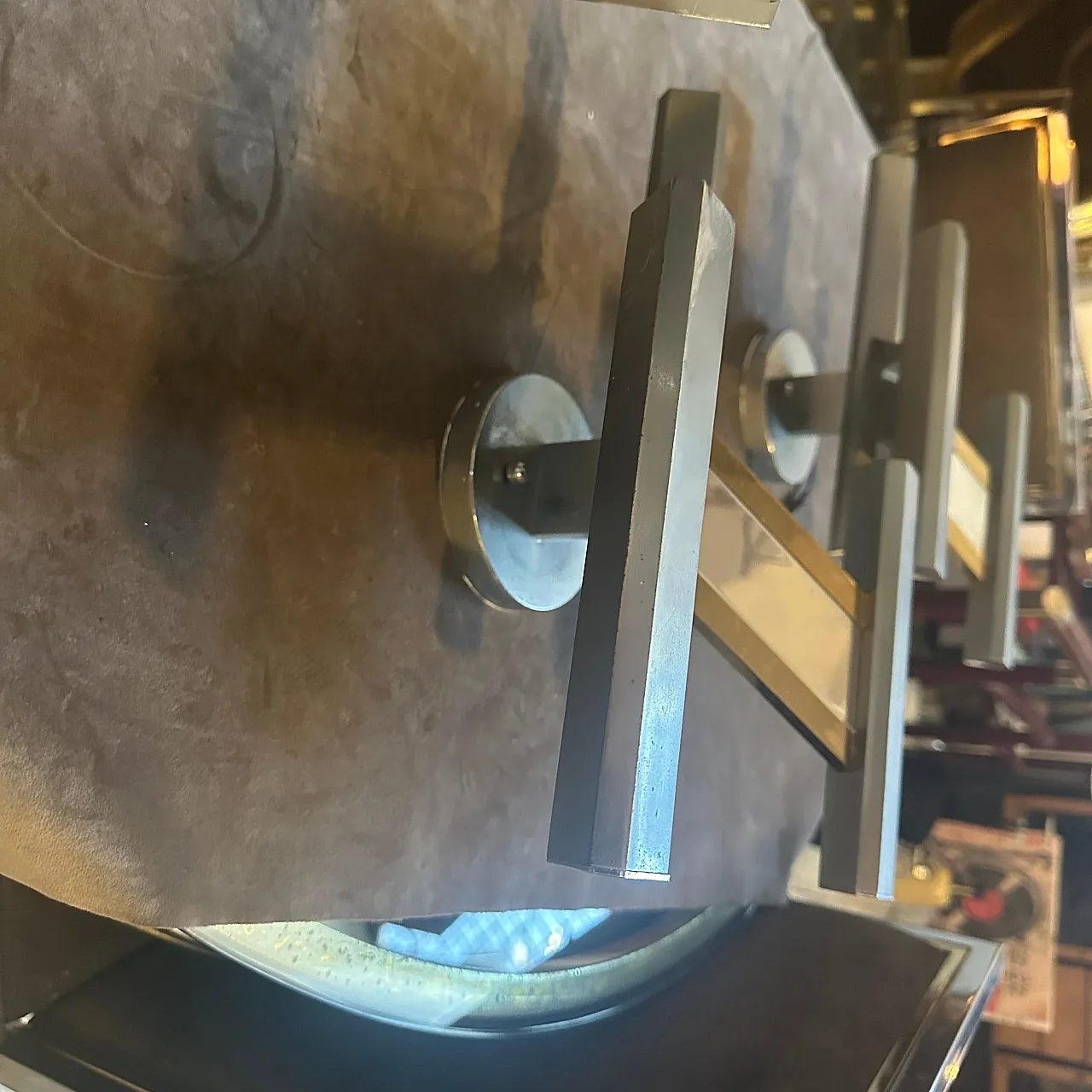 Brass and steel wall sconce by Gaetano Sciolari, 1960s 9